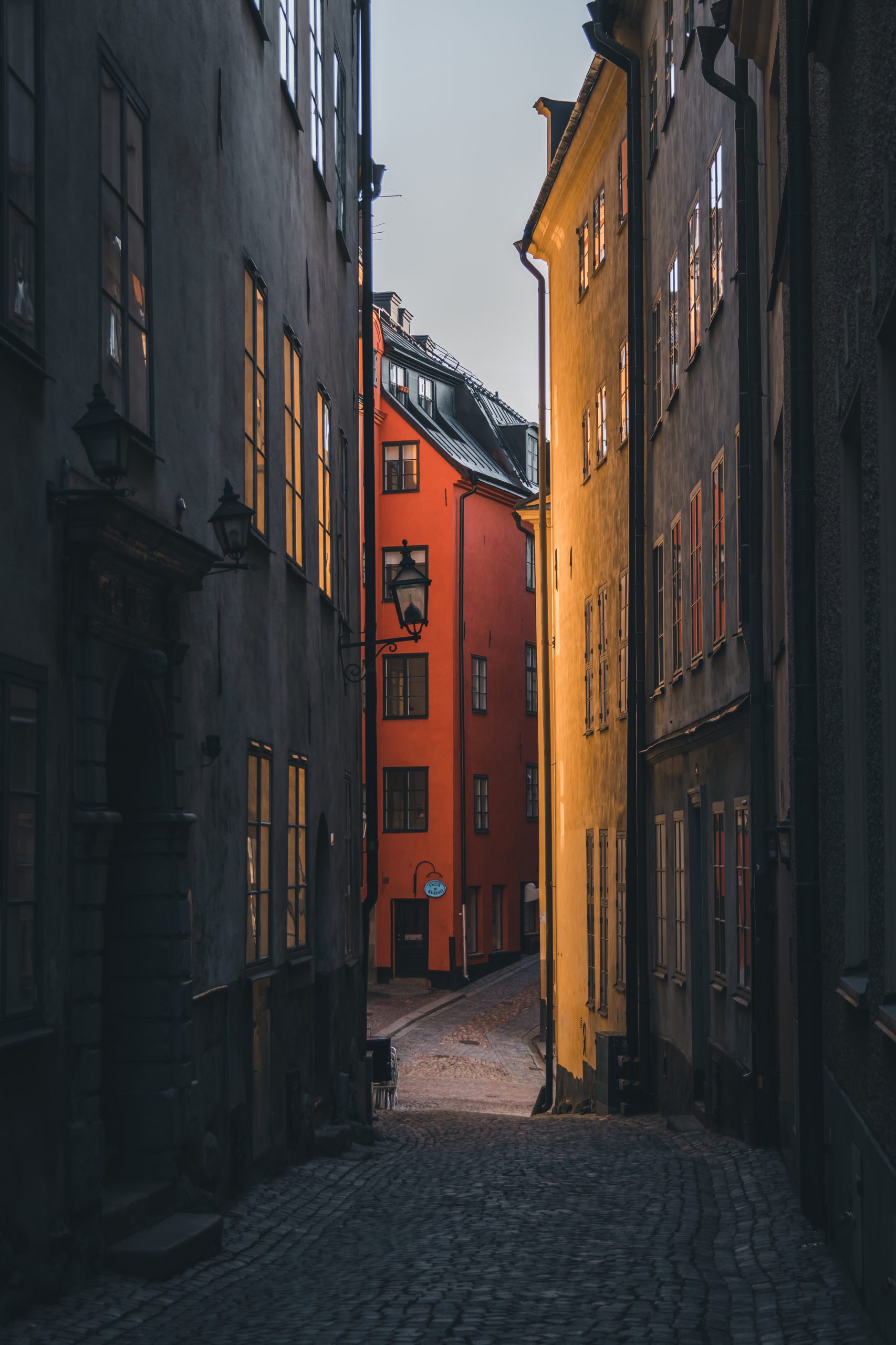 Dawn on the streets of Stockholm, Sweden